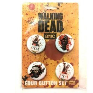 The Walking Dead Button Pin Set 4 Pack 1 Inch Collectible Pins